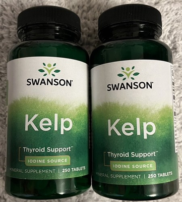#ad 500 Tabs Swanson Atlantic Sea Kelp Iodine Source for Thyroid Support 225 Mcg $17.75