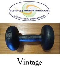Vintage BFCO 15 Pound Cast Iron Bun Dumbbell (Single) - Mint Condition!