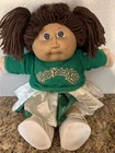 Cabbage Patch Kids Cheerleader Doll Vintage 80s Green And White Dress