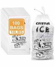 Ice Bags with Drawstring 10 lb Heavy-Duty Plastic Ice Bags 100 COUNT    