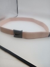 NIKE Swoosh Pink Webbing Belt with Gray Buckle One Size