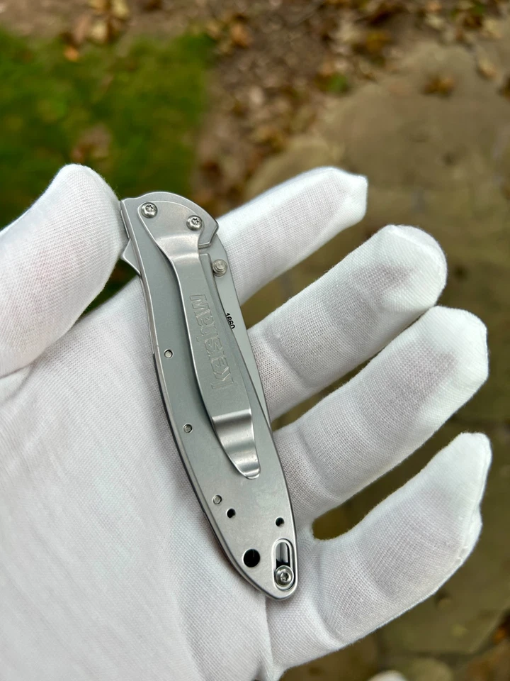 Cuchillo de puerro Kershaw personalizado | Diseño celta de acero inoxidable grabado | Hecho en EE. UU. Foto 4 de 4