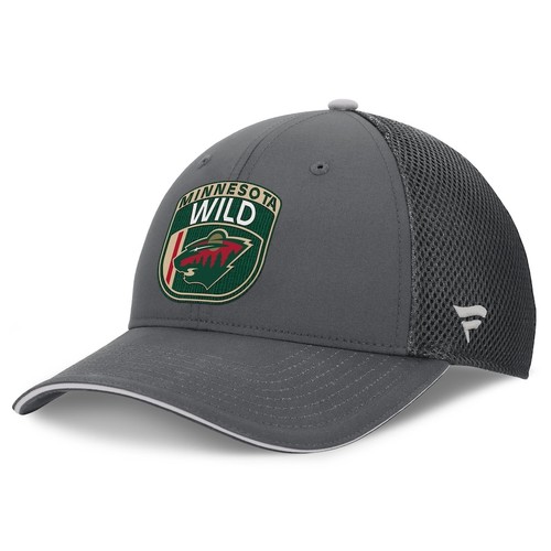 Minnesota Wild Fanatics Gray Authentic Home Ice Trucker Adjustable Hat Hockey - Picture 3 of 4