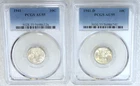 1941 P & D Mercury Dime PCGS AU55 Frosty lot of 2 coins in New Holders #B283