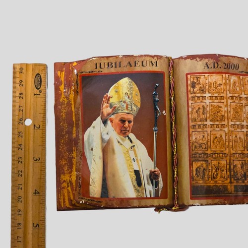 Decoupage Table Decor Bible Pope John Paul II Vintage Handmade Religious Art - Picture 3 of 5