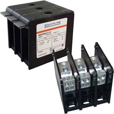 1Pc MERSEN MPDB62201 Power Distribution Block,Open Style,Copper,Stud-Stud,1