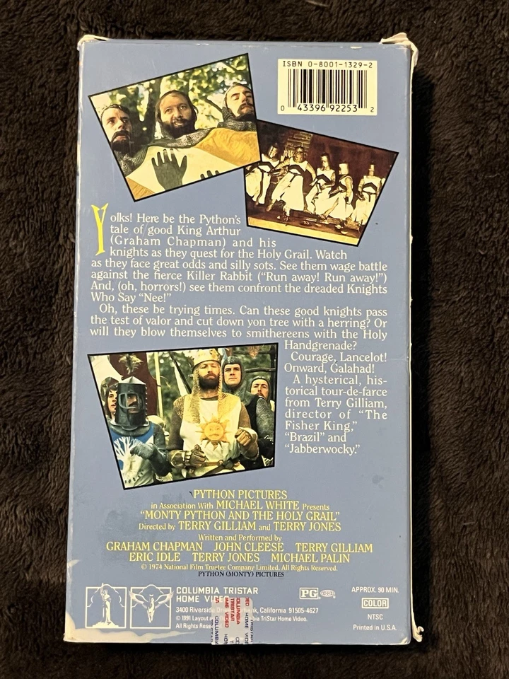 Monty Python and the Holy Grail 1991 VHS Columbia Vintage Comedy Cult Classic - Image 2 of 4