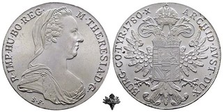 ÖSTERREICH Thaler Taler 1780 UNC SILVER Silbermünze Maria Theresia Austria