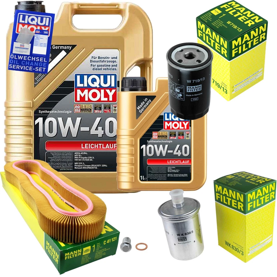 LIQUI MOLY, MANN-FILTER MANN-FILTER Inspektionspaket 6 L LIQUI MOLY 10W-40 für Mercedes-Benz 190 E 1.8