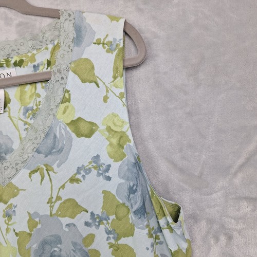 Vintage Norton Studio Dress Xtra Large Linen Blend Blue Floral Shift Cottagecore - Picture 6 of 18
