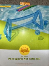 Sun Squad Inflatable Pool Sports Net With Ball Blue NIB