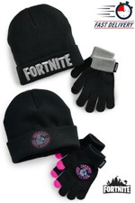 NWT Licensed UNISEX Kid's FORTNITE Logo LLAMA Winter Beanie Hat  Gloves Set