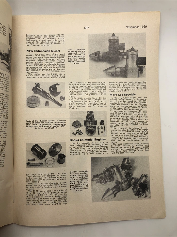 AEROMODELLER  Magazine November 1969 ANDREASON BA-4B F/F Peanut scale  - Image 4 of 4