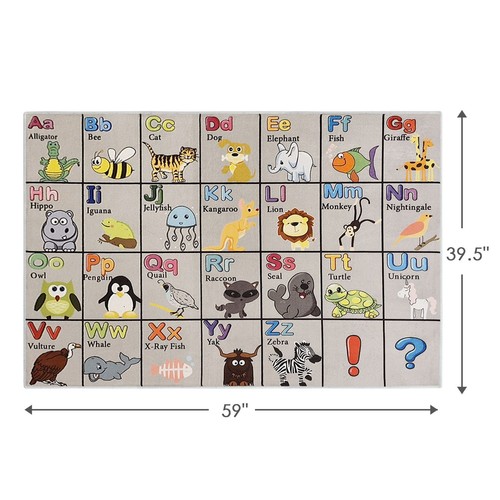 Low Pile Kids Rug for Playroom - Ultra-Thin Non-Slip Kids Area Rug - Washable - 第 16/115 張圖片