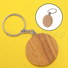 10PCS Unfinished Wooden Key Tag Key Chain for DIY Gift Crafts 4cm Dia