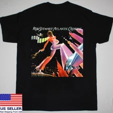 Rod Stewart Atlantic Crossing Album Black Cotton T Shirt Full Size S-5XL