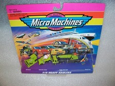 Juego de micro máquinas - #12 camiones pesados - grúa con semi, hormigonera, topadora