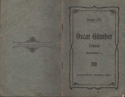LEIPZIG, Preisliste 1911, Oscar Günther Fabrik-Lager Möbel-Stoffe Gobelin