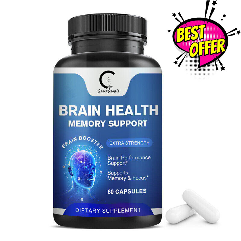 Suplementos cerebrales y cápsulas nootrópicos soporte cerebral, mejora la memoria 60 piezas