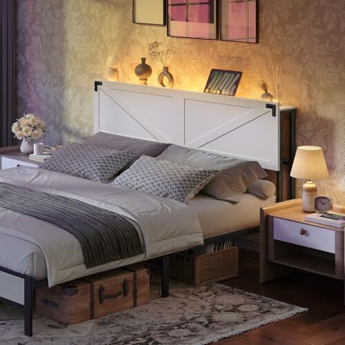 Size Headboard Only, Headboard with 2 Outlets and 4 USB Ports, Farmhouse Queen - Picture 5 of 8