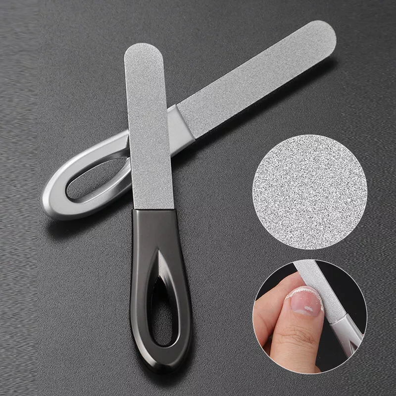 Nail Files Metal Stainless Steel Double Sided Nail File Manicure Pedicure Too