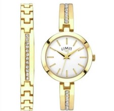 Ladies Gold Tone Gift Set inc Watch , Bracelet, By Limit 6243G