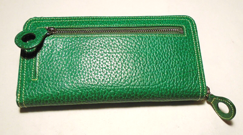 NUEVA CARTERA CLUTCH KELLY VERDE COLMILLO CUERO GUIJARRO Cremallera - Imagen 2 de 5
