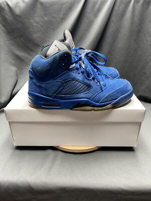 Jordan 5 Blue Suede - sz 8.5 Nike Air Jordan 5 Retro BG Blue Suede 440888-401 Youth Size  main image 2
