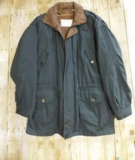 Vintage London Fog Field Jacket Hood Green Removable Lining Transitional M