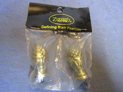 2 - Zoroufy # 7511 Pineapple Finial Antique Brass 3/8 Inch Pineapple Finial. NEW
