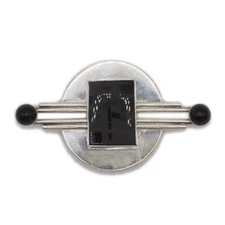 Arlene Siwek Modernist Carved Onyx Pendant/Brooch