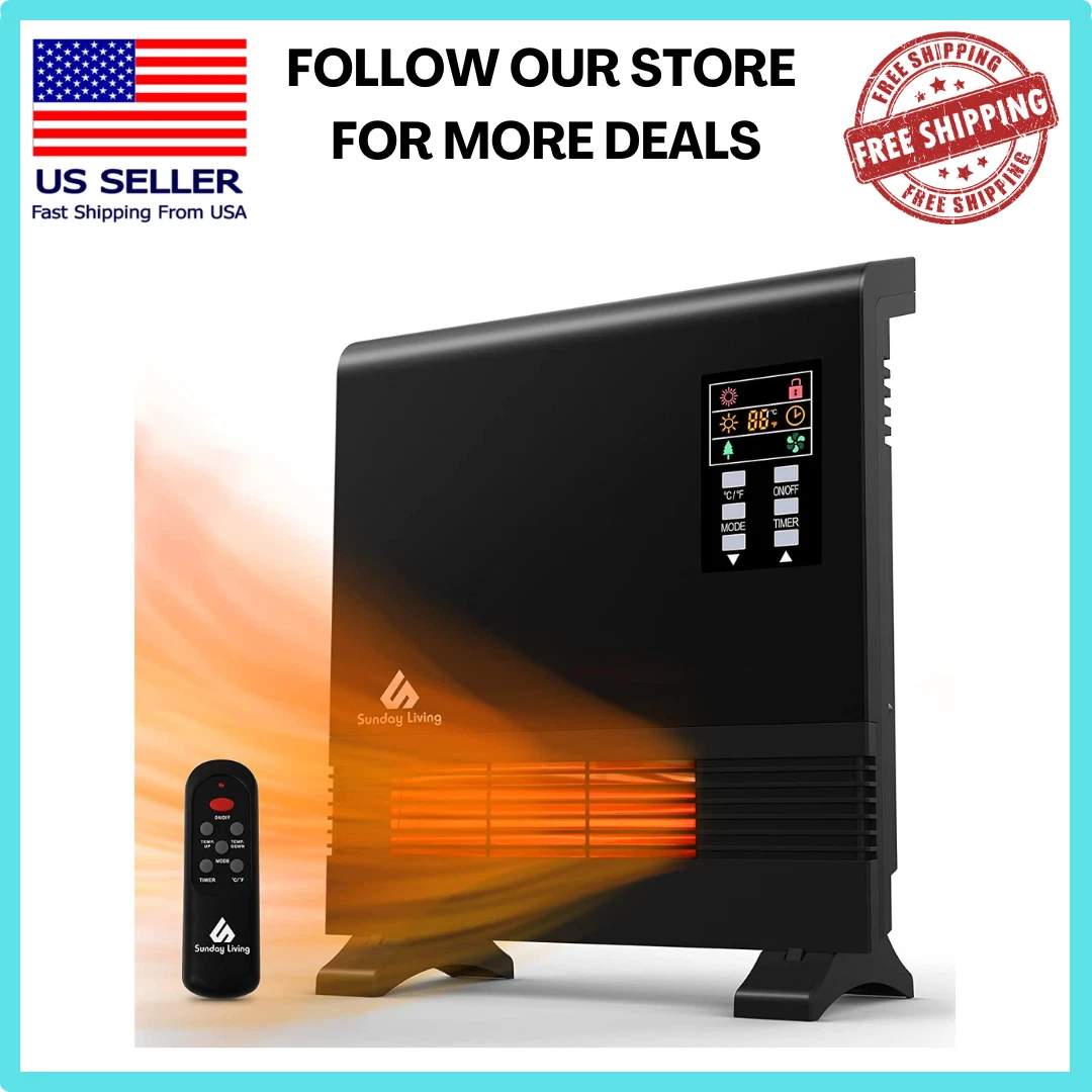 Sunday Living Electric Space Heater, 1500W Infrared Space Heater 12-H Timer  | eBay