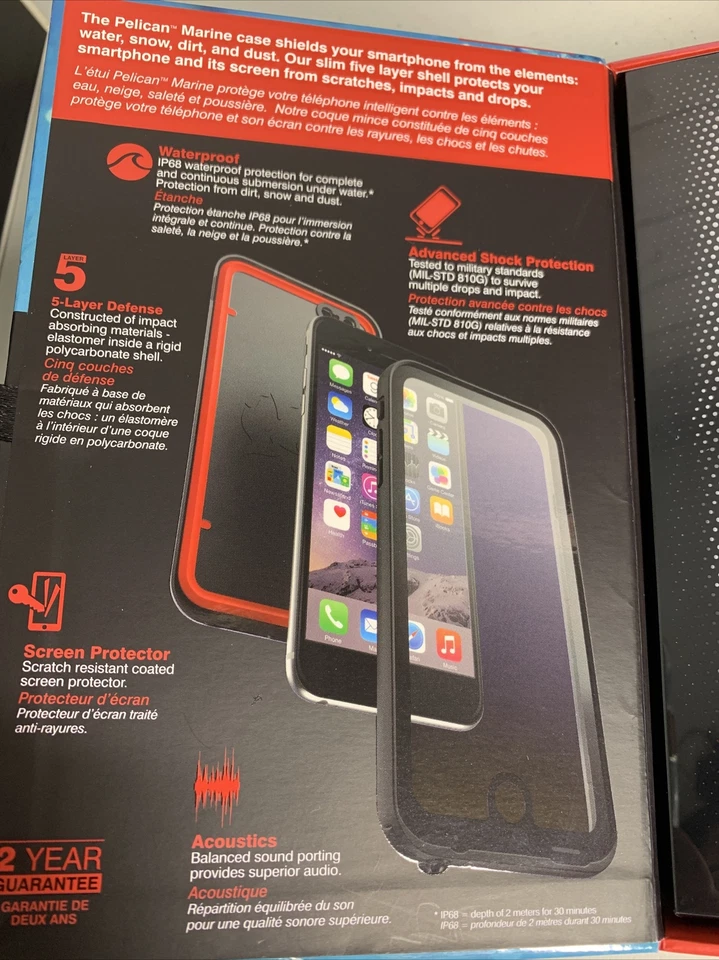 Pelican Marine Waterproof Case for iPhone 6/6s Plus Black Total Protection - Image 3 of 4