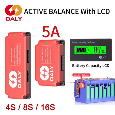 DALY 5A Active Balancer 4/8/16S +Battery Capacity Display for LiFePo4 BMS Li-ion