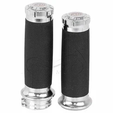 RSD Chrome 1" Handlebar Hand Grips For Harley Dyna Electra Glide Road King FLHR