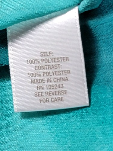 XL db ESTABLISHED 1962 OMBRE' PONCHO LIKE SHEER BLOUSE BLK,BLUE,YELLOW,WHITE,TEA - Picture 8 of 8
