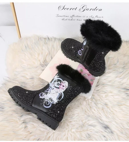 Winter Neu Elsa Kinder Mädchen Elsa Prinzessin Kristall Paillette Kurze Stiefel - Bild 38 von 42