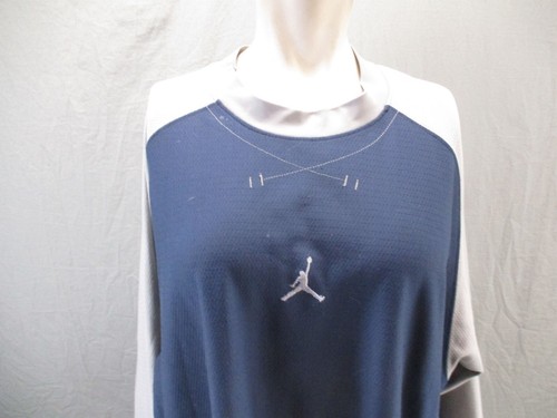 Camiseta deportiva de baloncesto Air Jordan talla 2XL para hombre azul elástica manga larga 962 - Imagen 2 de 10