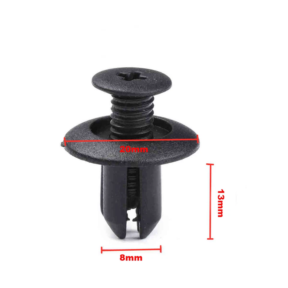 10Satz 8mm Car Plastic Rivets Hole Dia Fastener Fender Bumper Push Clip fit Ford - Image 2 of 4
