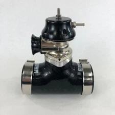 Black RS Style Inlet/Outlet 38mm 30 PSI ADJ.Blow Off Valve+2.5"Silicone Adapter