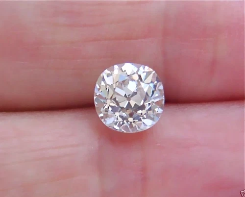 Old mine cut diamond close-up