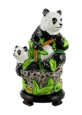 Large Lynn Chase Panda Bear and Baby Limited Edition  - Signed