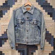 Vintage 80s Levis 70506 0214 Denim Trucker Jacket Made in USA Size 42 / Medium