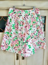 EUC Talbots Vintage 100 Cotton Poplin Floral Skirt  Sz 12 Petite