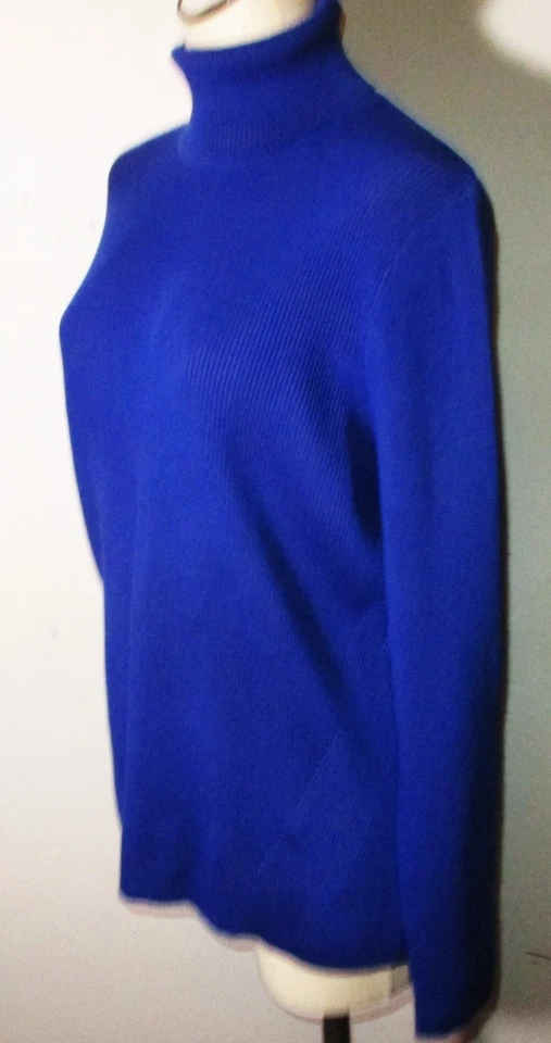 ORVIS Blue Heavy Long Sleeve Turtleneck Top Women's Size XL - Image 4 of 4