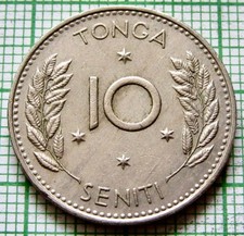 TONGA Salote Tupou III 1967 10 SENITI km# 7 yes we do combine postage