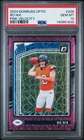 2024 Donruss Optic Bo Nix Rated Rookie Pink Velocity 10/80 Jersey Match PSA 10