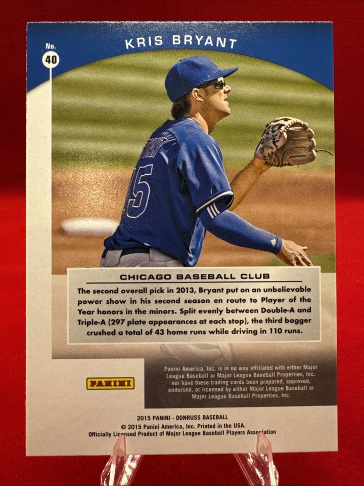 KRIS BRYANT 2015 Panini Donruss Preferred - Grand Stand RC #40 Chicago Cubs. *B8 - Image 2 of 2