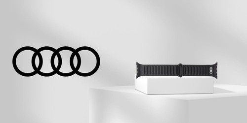 Correa magnética de cuero genuino con logotipo Audi para Apple Watch 44/45/46/49 mm negra - Imagen 4 de 7