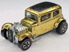 HOT WHEELS Redline Classic Ford Vicky Gold Yellow W/ White Interior Vintage